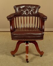 Leather Revolving Desk Chair C.1910