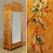 Maple Wardrobe With Painted Decoration C.1890