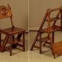 Metamorphic Oak Library Steps & Side Chair c.1880