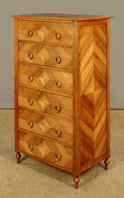 Narrow Walnut Chest Of Drawers C.1930