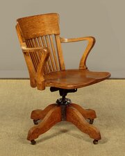 Oak Revolving Desk Chair C.1910