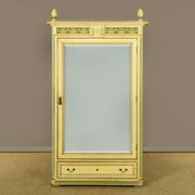 Painted Wardrobe With Dressing Mirror C.1920