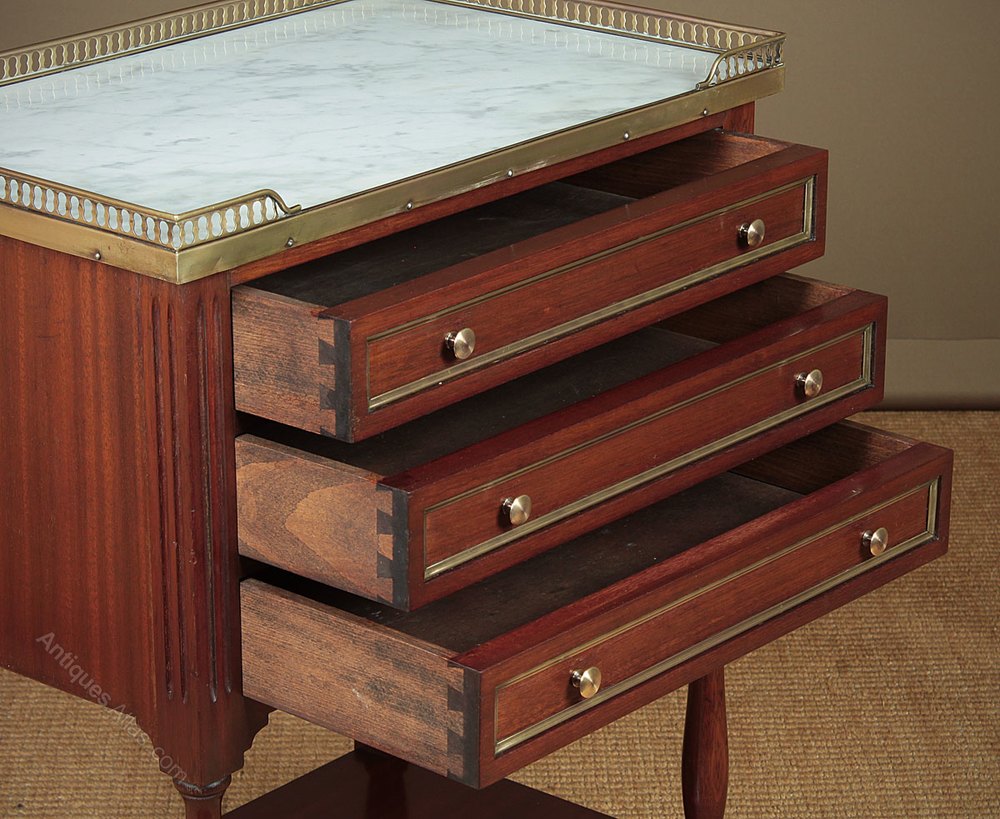Pair Marble Top Mahogany Side Tables C.1930. Antiques Atlas