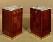 Pair Art Deco Marble Top Bedside Cabinets C.1930