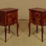 Pair Walnut & Marble Top Bedside Cabinets c.1880