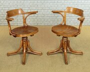 Pair Of Adjustable Bentwood Desk Chairs By Thonet 