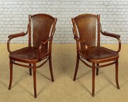 Pair Of Bentwood Armchairs By Thonet C.1900