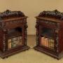 Pair of Carved Oak Pier Cabinets c.1880
