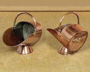 Pair Of Copper Coal Scuttles C.1880