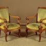 Pair of French Empire Mahogany Armchairs c.1830