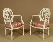 Pair Of French Painted Armchairs C.1900