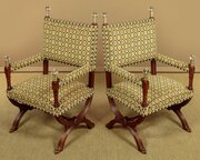 Pair Of Gothic Oak Armchairs C.1880