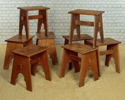 Pair Of Gothic Oak Stools