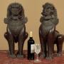 Pair of Large Bronze Temple Lions