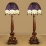 Pair of Large Walnut Standard Lamps c.1900
