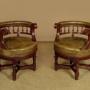 Pair of Leather Revolving Desk Chairs c.1910