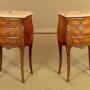 Pair of Louis XV Style Marble Top Bedside Drawers 