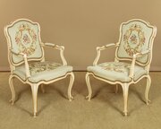 Pair Of Louis XV Style Open Armchairs