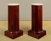 Pair Of Marble Top Column Pedestals C.1900