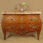 Parquetry & Marble Top Bombe Commode c.1930