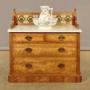 Satin Birch & Marble Top Chest of Drawers c.1880