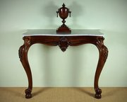 Serpentine Front Marble Top Console Table C.1860.
