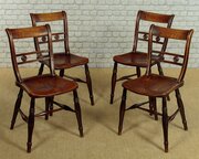 Set Of Four Ash & Elm Oxford Kitchen Chairs C.1880