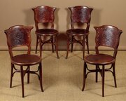 Set Of Four Bentwood Dining Chairs C.1900