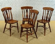 Set Of Four Kitchen Dining Chairs C.1880
