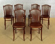 Set Of Six Bentwood Dining Chairs By Thonet C.1900