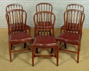 Six Mahogany & Leather Dining Chairs