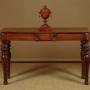 Slim Oak Side Table with Carved Legs c.1870