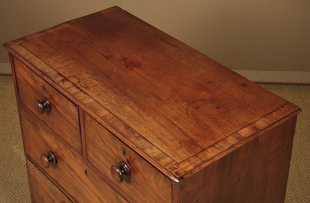Small Mahogany Chest Of Drawers C.1830. Antiques Atlas