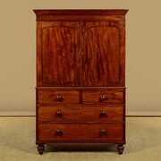 Small Mahogany Linen Press C.1860