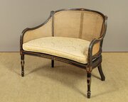 Small Painted Canework Couch C.1910