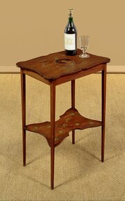 Mahogany Side Table With Painted Decoration C.1900