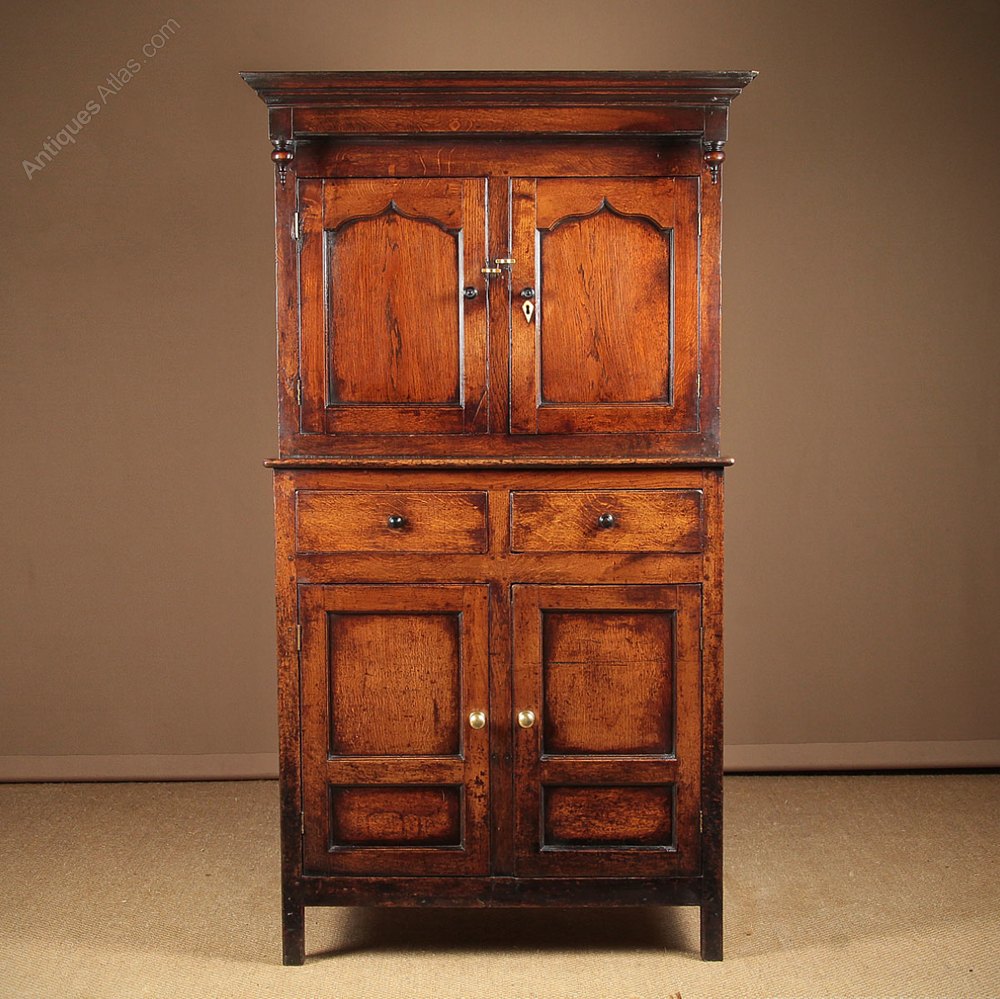 Small Welsh Oak Cwpwrdd Deuddarn C.1770 Antiques Atlas