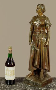 Spelter Figure Of A Woman By Charles Perron C.1910