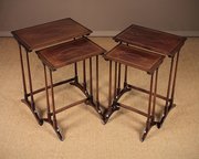 Tall Mahoghany Nest Of Tables With Inlaid Tops C.1910