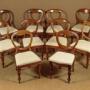 Ten Balloon Back Dining Chairs c.1860
