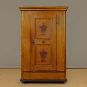 Tyrolean Painted Pine Wardrobe Dated 1852
