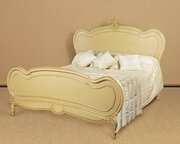 Very Large French Painted Double Bed C.1920