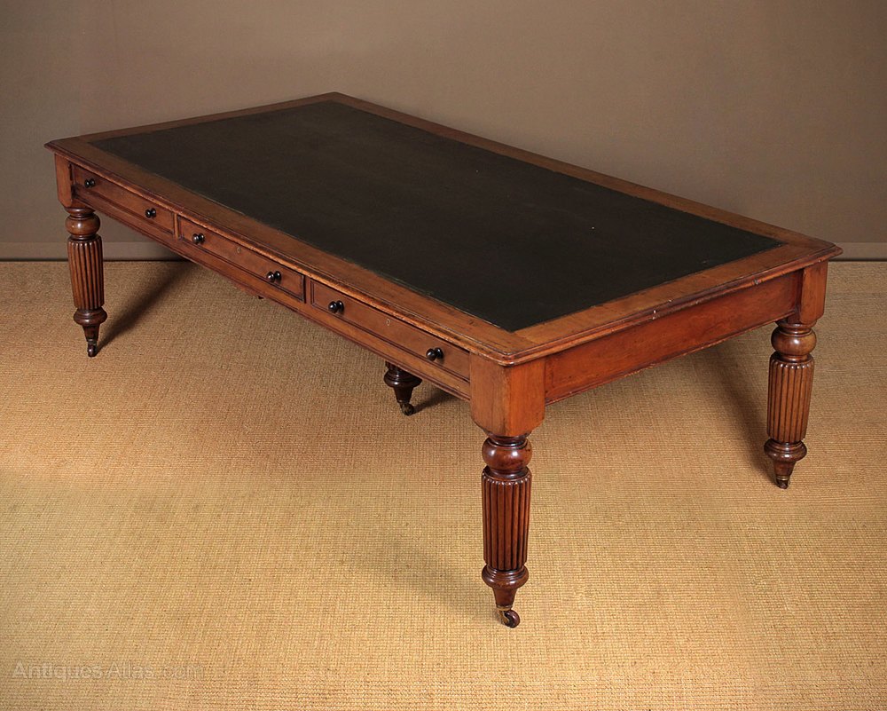 Very Large Mahogany Library Table C.1880. Antiques Atlas