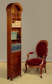 Very Narrow Mahogany Pencil Bookcase C.1930