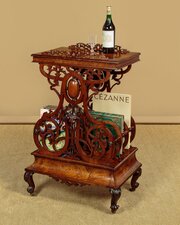 Walnut Canterbury With Folding Lectern Top C.1880