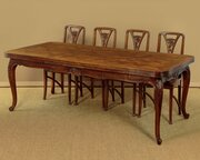 Walnut Parquetry Drawer Leaf Dining Table C.1930
