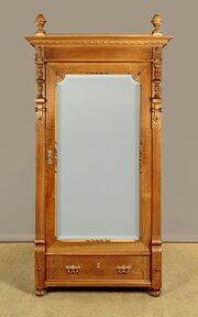 Walnut Wardrobe With Dressing Mirror C.1920