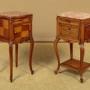 Walnut & Marble Top Bedside Cabinets c.1910