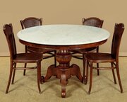 Walnut & Marble Top Dining Table