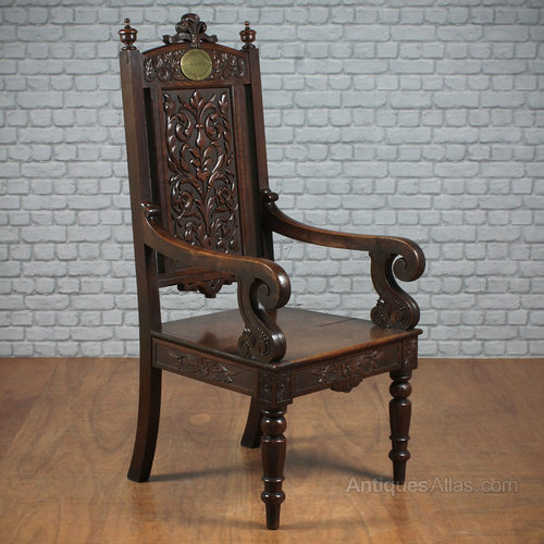 Welsh Carved Oak Literary Throne Chair. - Antiques Atlas - Welsh Carved Oak Literary Throne Chair. - Antiques Atlas